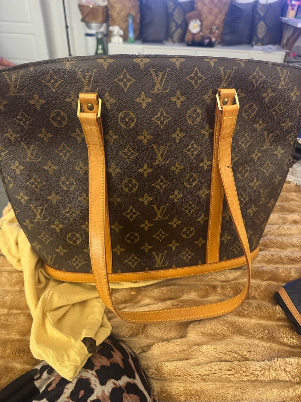 Authentic 1980’s RARE Louis Vuitton Monogram Canvas Tote in Brown and Tan Trim